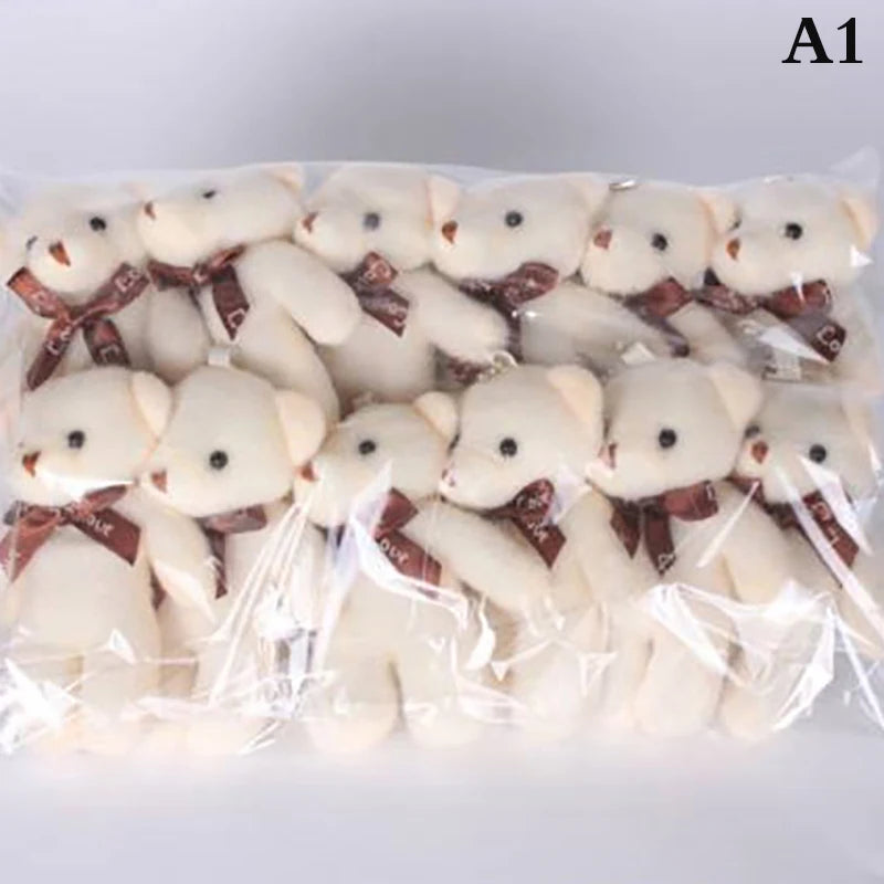 12/10Pcs/Lot Soft Stuffed Bear Plush Toys Mini Teddy Bear Dolls Toy Small Gifts Bag Pendant Teddy Doll