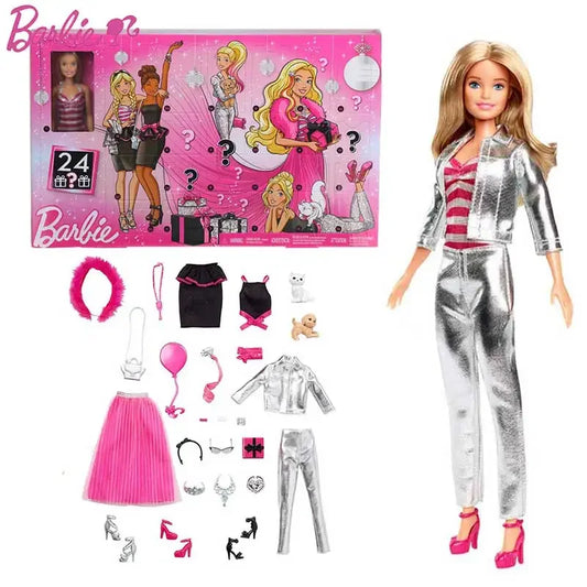 Original Barbie Holiday surprise gift pack doll set princess elegant dress up clothes accessories holiday birthday gift GFF61