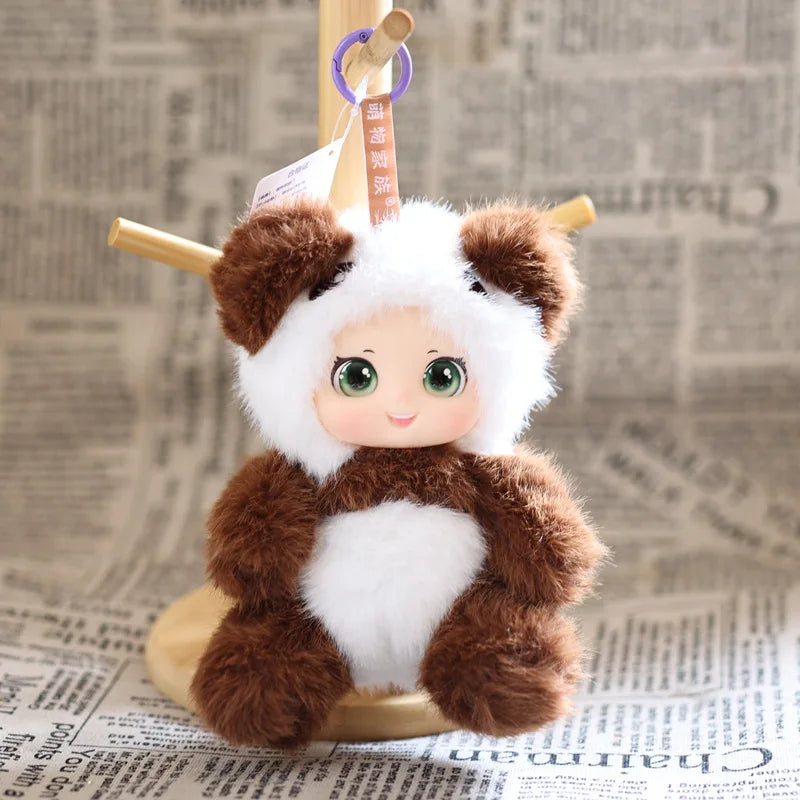 Kawaii Cute Animals Vinyl Face Plush Toys Animal Toys Pendant Rabbit Bear Sheep Gift for Animal Enthusiasts Kids Hang Bag