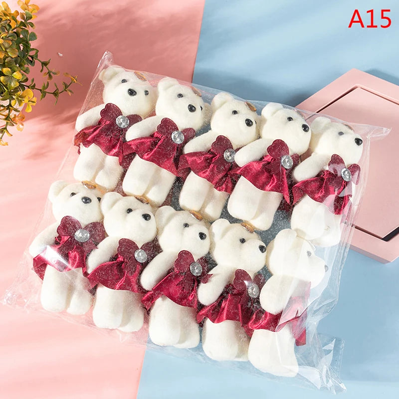 12/10Pcs/Lot Soft Stuffed Bear Plush Toys Mini Teddy Bear Dolls Toy Small Gifts Bag Pendant Teddy Doll