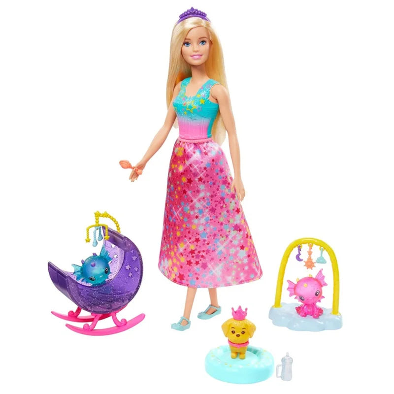 New Mattel Barbie Dolls Girls' Toys Pretty Play House Toys Birthday Gifts Princess Toys Beautiful Princess Toy For Children