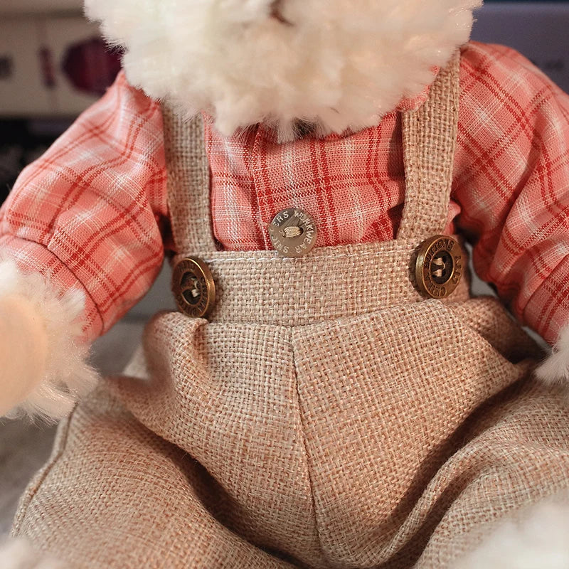 2 pcs/lot 26cm Lovely Couple Teddy Bear With Cloth Plush Toys Dolls Stuffed Toy Kids Baby Children Girl Birthday Christmas Gift