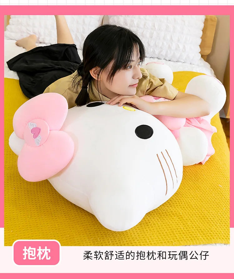 Sanrio Hello Kitty Pink Plush Stuffed Toys Anime Cartoon Plushie Doll Soft Stuffed Pillow Toys For Children Birthday Xmas Gifts