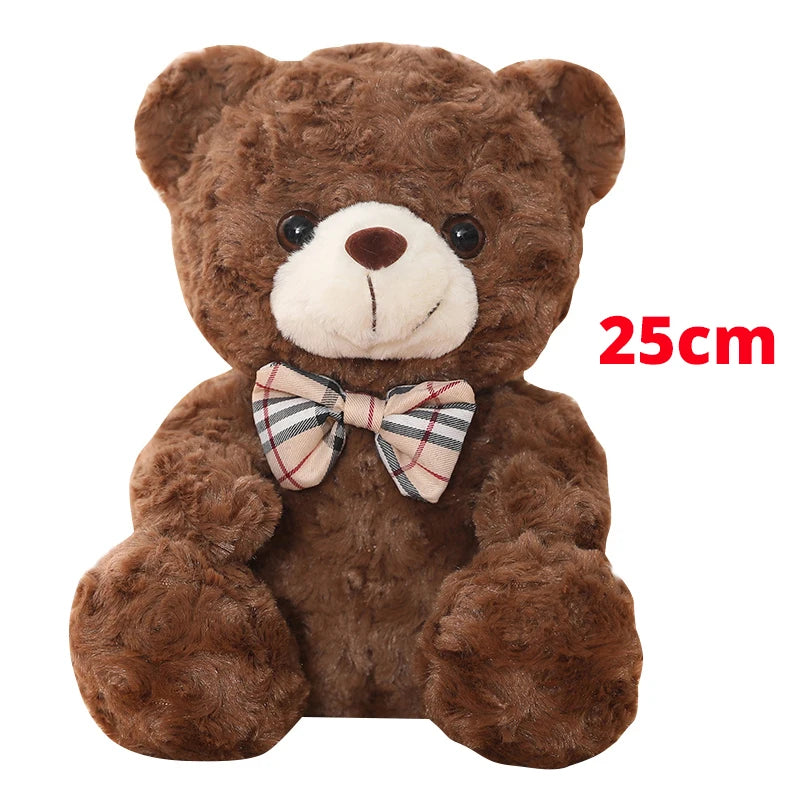 25/35CM Kawaii Teddy Bear Plush Pillow Toys Lovely Bow-Knot Bears Toys Stuffed Soft Animal Dolls Xmas Valentine Gift