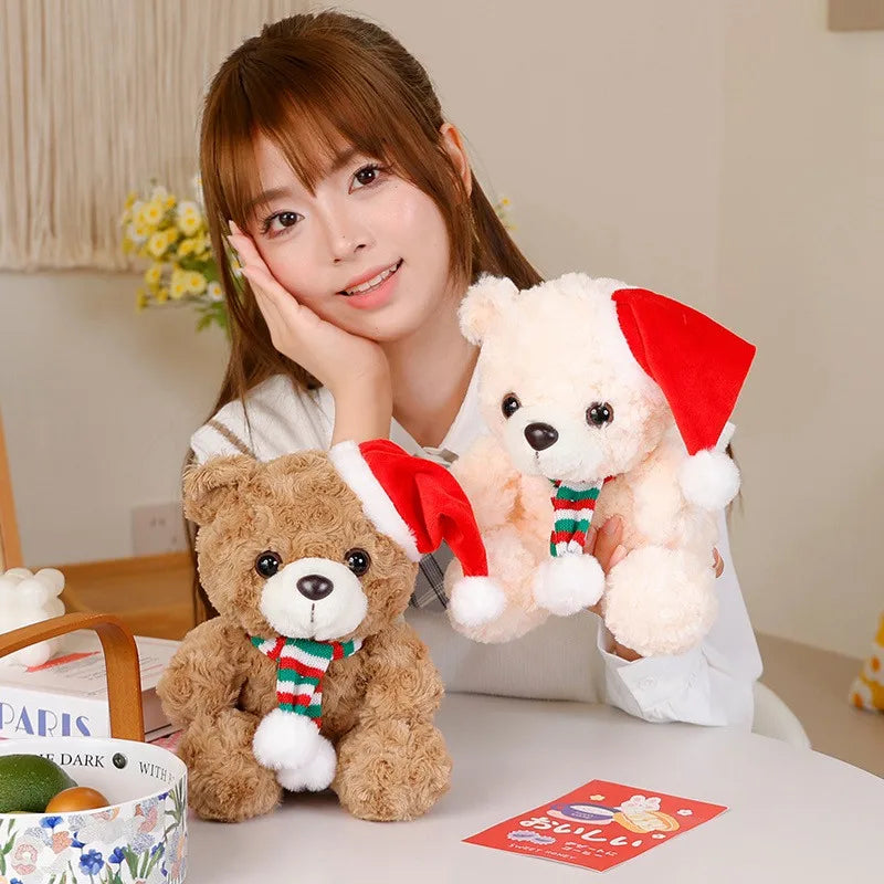 25cm Graduation Dr.Bear Plush Toy Cute Christmas Hat Teddy Bear Soft Doll Boys Girls Students Graduation Gift