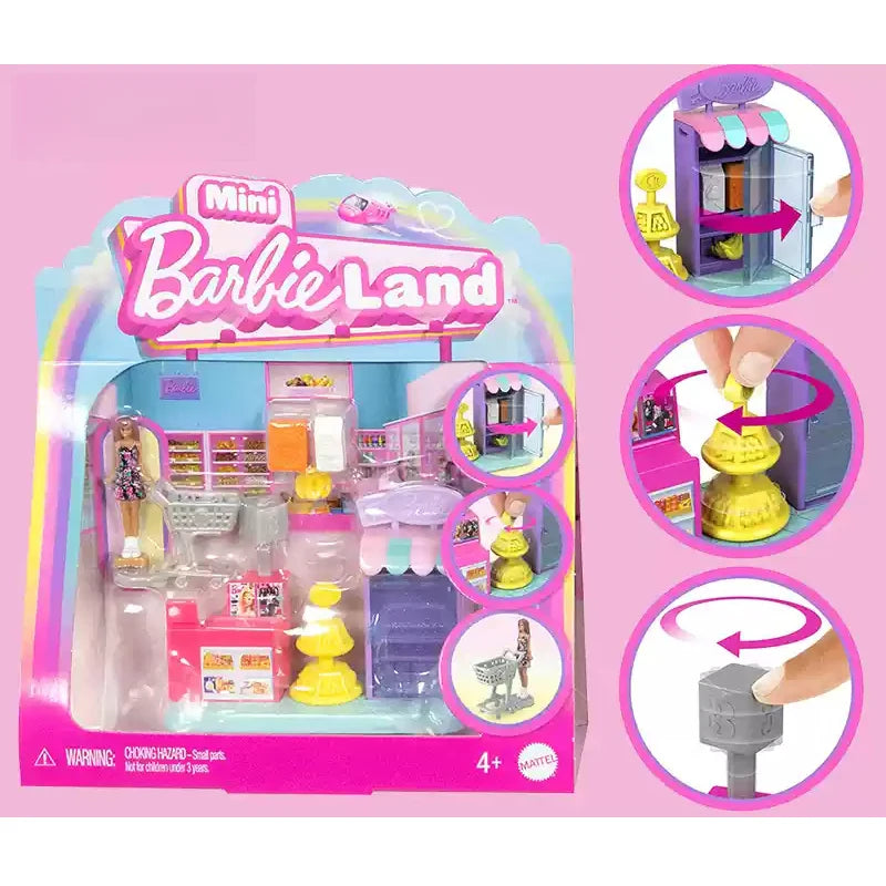 Original Barbie Doll Mini Barbieland Hair Salon Pet Fruit Supermarket Dessert Shop Accessories Dolls for Girls Toy Birthday Gift