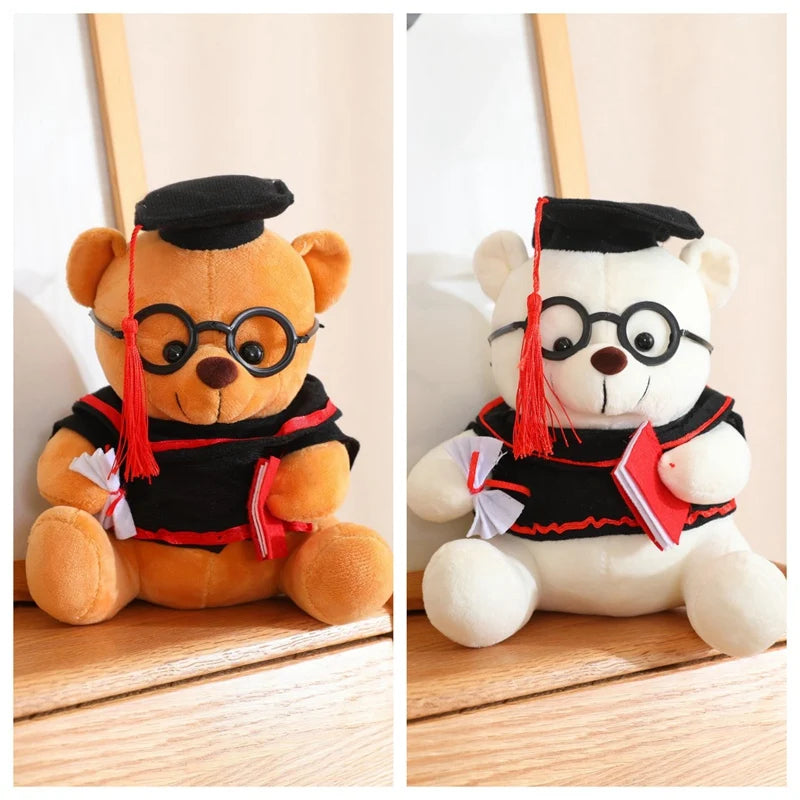 1pc 18/23cm Cute Dr. Bear Plush Toy Stuffed Soft Kawaii Teddy bear Animal Dolls Graduation Gifts for Kids Children Girls