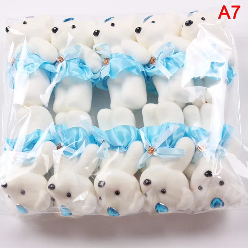 12/10Pcs/Lot Soft Stuffed Bear Plush Toys Mini Teddy Bear Dolls Toy Small Gifts Bag Pendant Teddy Doll