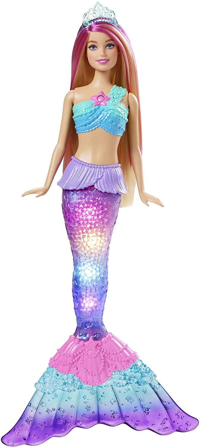 Original Mattel Barbie Dreamtopia Doll Mermaid Twinkle Light Princess with Accessories Toys for Girl Educational Props Kids Gift
