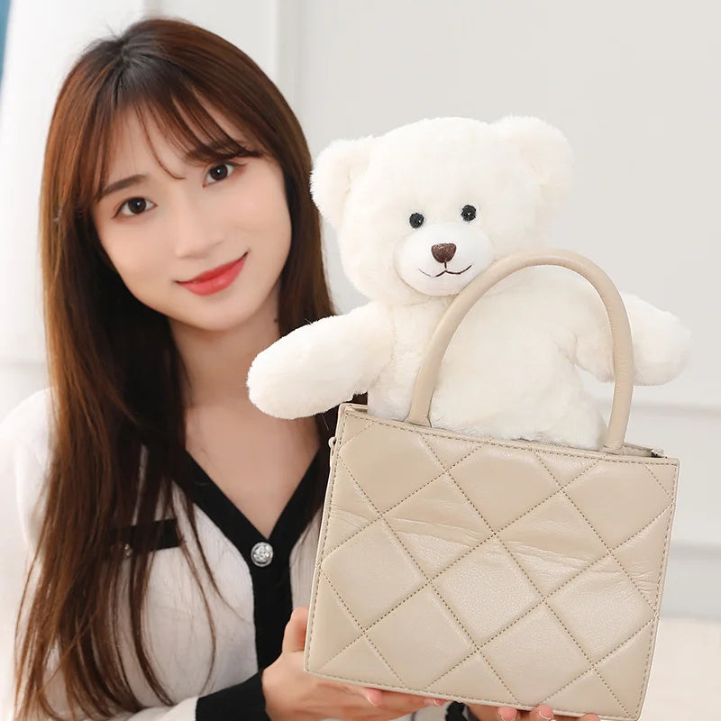 25/35CM Kawaii Teddy Bear Plush Pillow Toys Lovely Bow-Knot Bears Toys Stuffed Soft Animal Dolls Xmas Valentine Gift