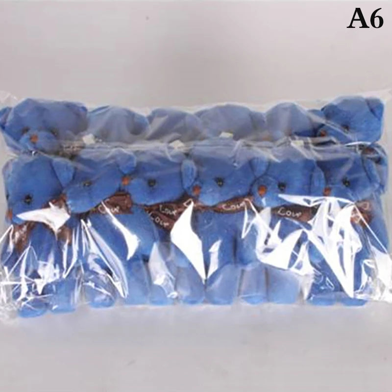 12/10Pcs/Lot Soft Stuffed Bear Plush Toys Mini Teddy Bear Dolls Toy Small Gifts Bag Pendant Teddy Doll