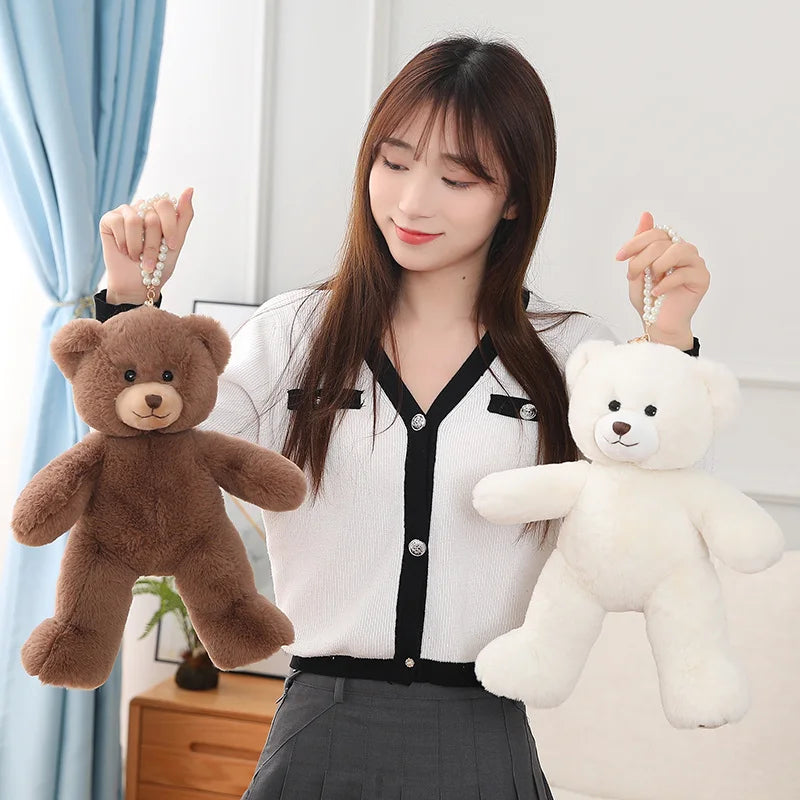 25/35CM Kawaii Teddy Bear Plush Pillow Toys Lovely Bow-Knot Bears Toys Stuffed Soft Animal Dolls Xmas Valentine Gift