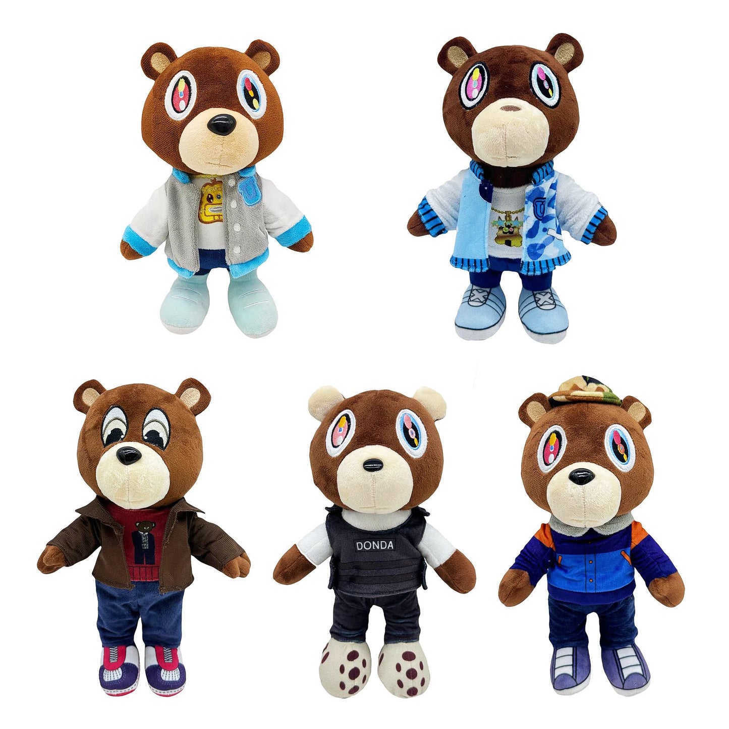 Kanye Teddy Bear Plush Toy Cartoon Bear Dolls Stuffed Soft Toy Christmas Birthday Gift For Children 26cm-30cm