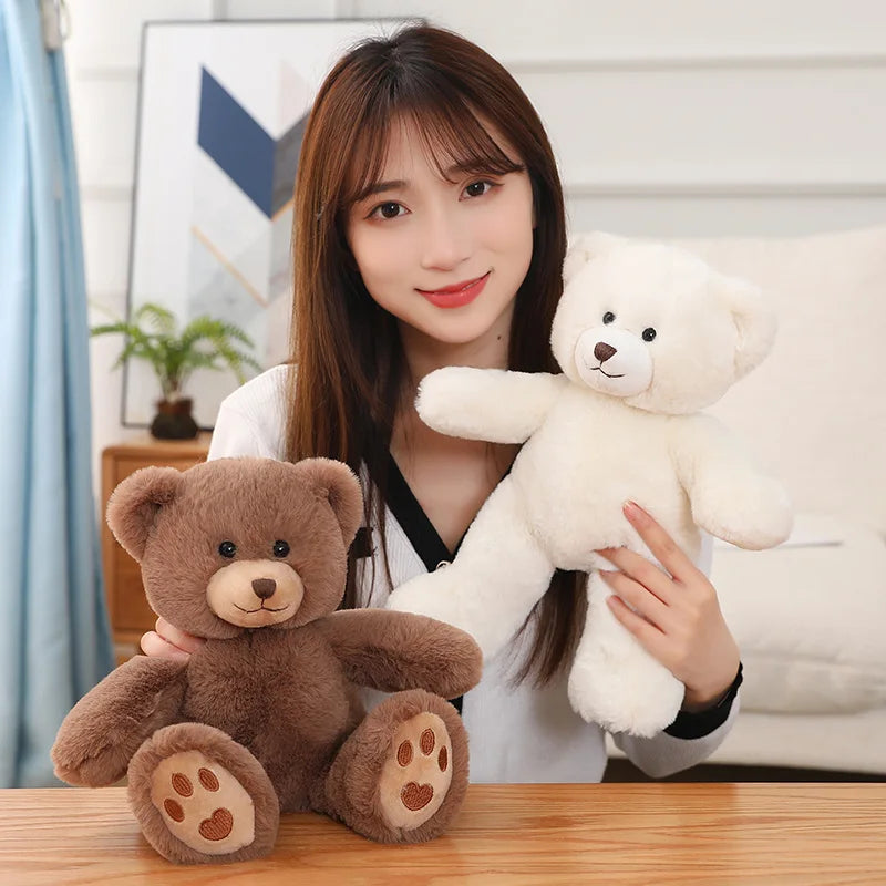 25/35CM Kawaii Teddy Bear Plush Pillow Toys Lovely Bow-Knot Bears Toys Stuffed Soft Animal Dolls Xmas Valentine Gift