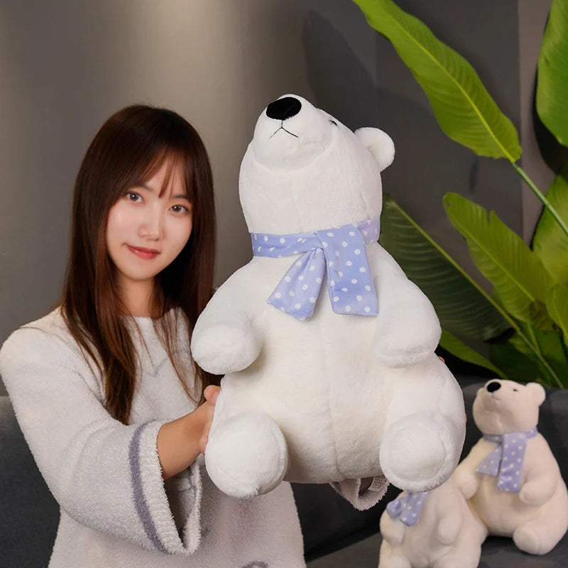 Hot 25/30/40cm Lovely Polar Bear Plush Toys Cute Soft White Bears With Scarf Dolls Stuffed Animal Pillow Girls Valentine's Gift