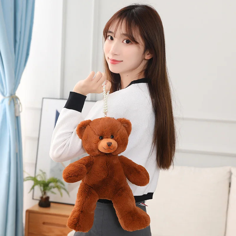 25/35CM Kawaii Teddy Bear Plush Pillow Toys Lovely Bow-Knot Bears Toys Stuffed Soft Animal Dolls Xmas Valentine Gift