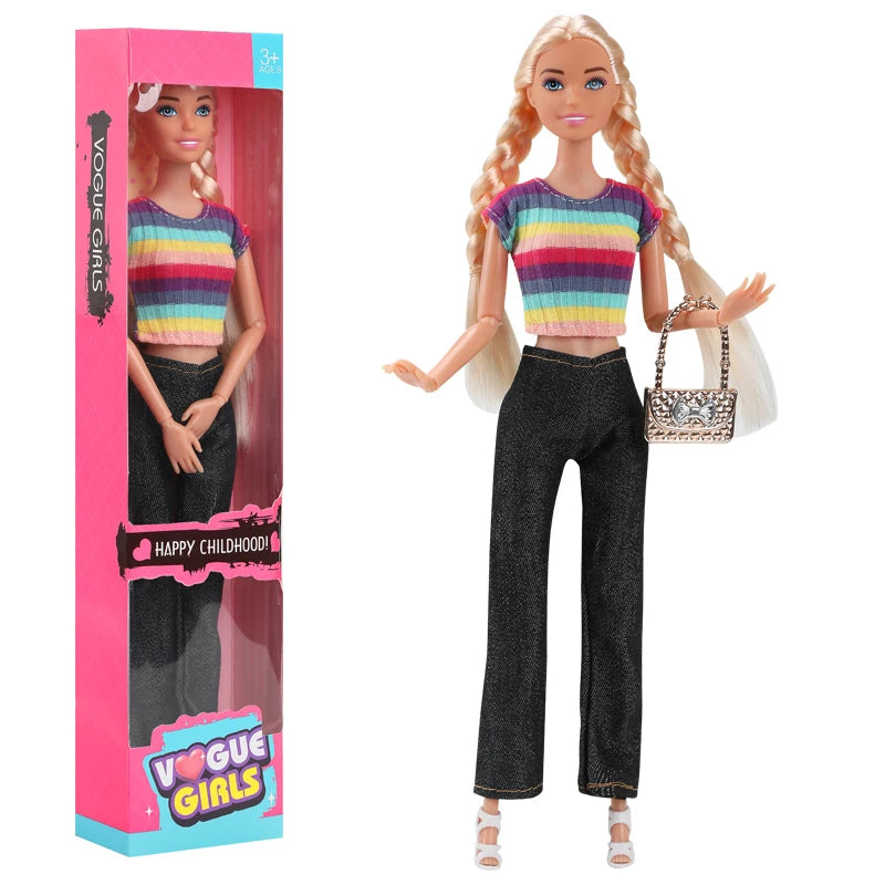 1/6 Barbi Doll Toy Fashionable And Trendy Cross Dressing Girls 30cm Barbies Full Set With Clothes for Education Birthday Gift