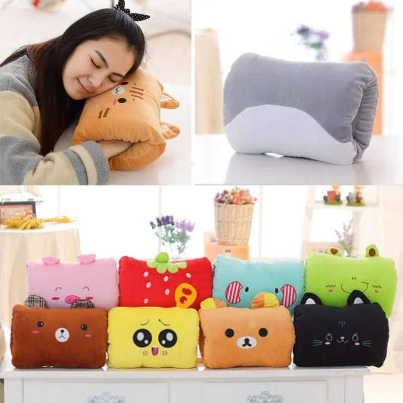 Cute Cartoon Hand Warmer Pillow Soft Stuffed Animal Creative Gift for Kids Nap Cushion Hand warmer  travel neck pillow