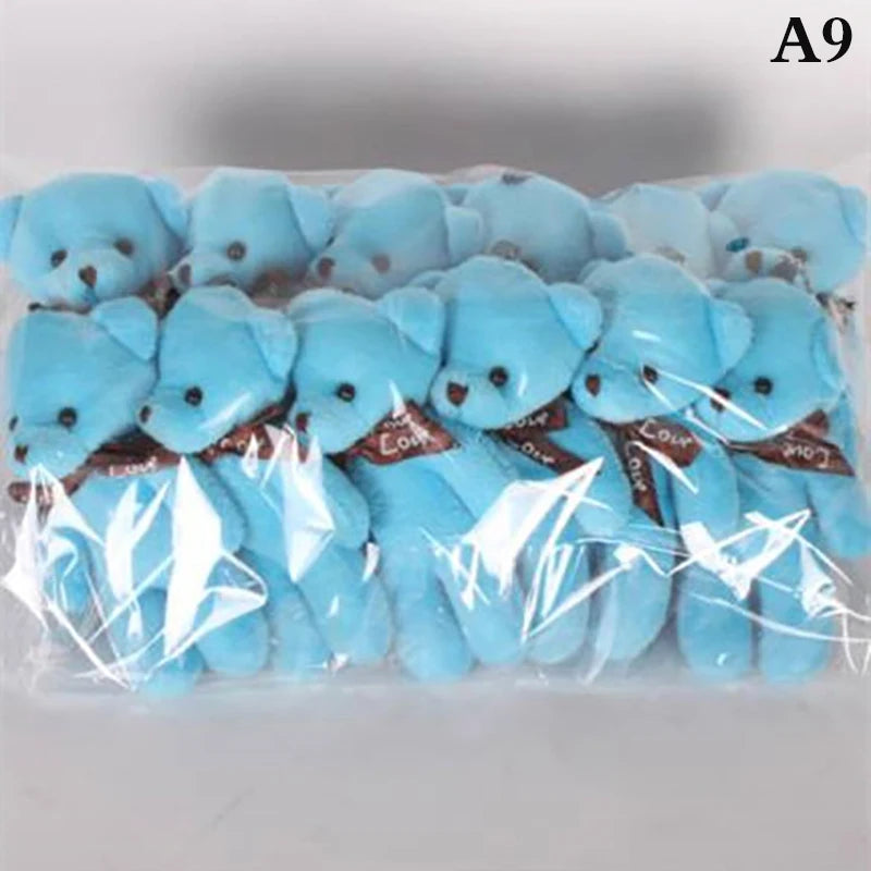 12/10Pcs/Lot Soft Stuffed Bear Plush Toys Mini Teddy Bear Dolls Toy Small Gifts Bag Pendant Teddy Doll