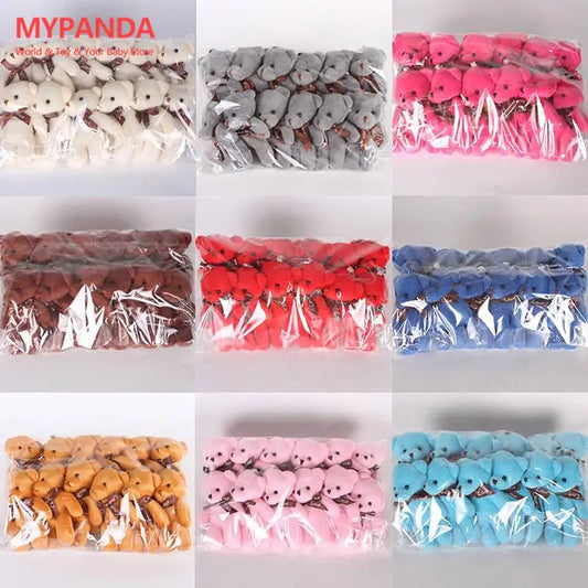 12/10Pcs/Lot Soft Stuffed Bear Plush Toys Mini Teddy Bear Dolls Toy Small Gifts Bag Pendant Teddy Doll