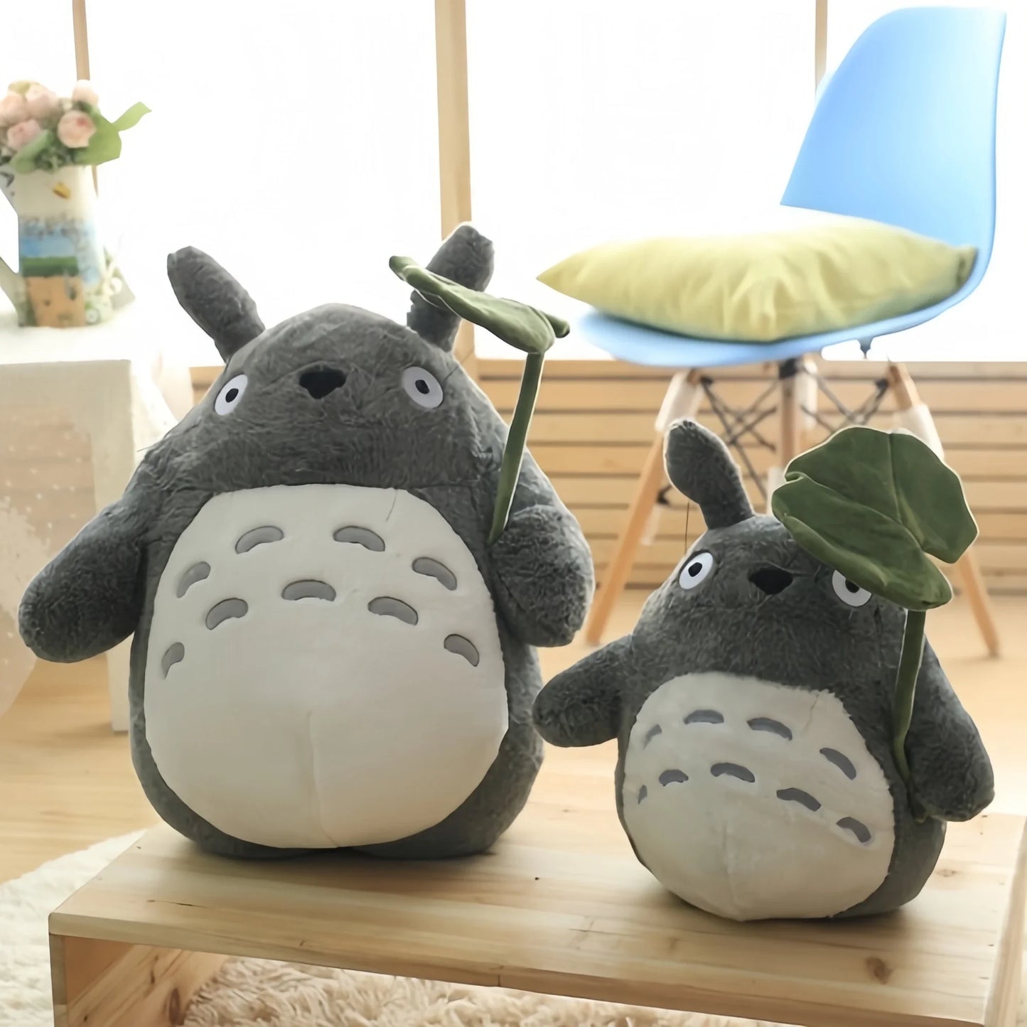 Cartoon Adorable lotus leaf Totoro Plush Toy Totoro Stuffed Doll Animal Totoro Plushies Throw Pillow Sofa Bed Room Decor Gift