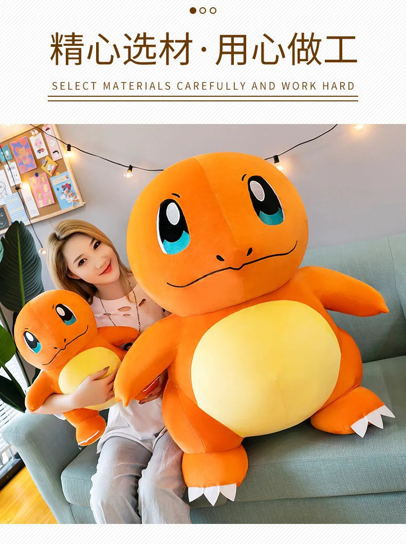 Pokemon Cute and Soft Charmander Plush Doll Accompanying Sleeping Pillow Toy Birthday Gift for Kids