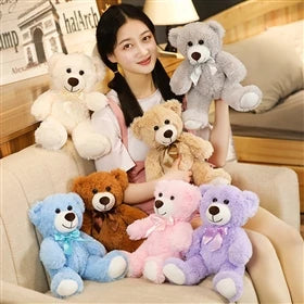 Teddy Bear Stuffed Plush Toys Cute Animal Soft Plushies Dolls Seven Colors Bear Gifts For Girls Happy Kids Birthday Party Favors
