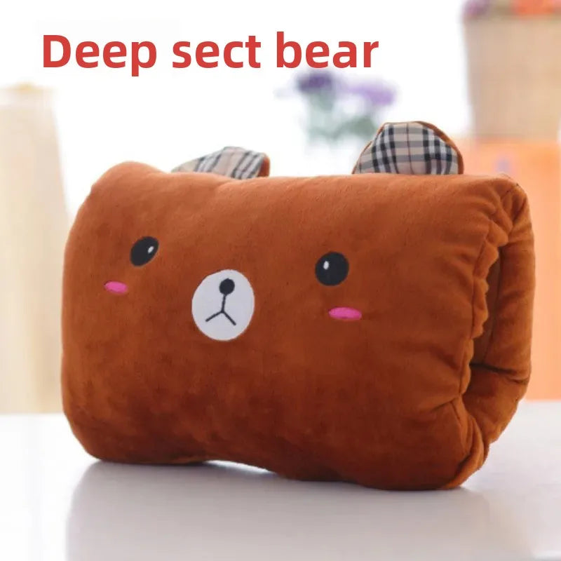 Cute Cartoon Hand Warmer Pillow Soft Stuffed Animal Creative Gift for Kids Nap Cushion Hand warmer  travel neck pillow