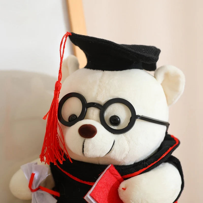 1pc 18/23cm Cute Dr. Bear Plush Toy Stuffed Soft Kawaii Teddy bear Animal Dolls Graduation Gifts for Kids Children Girls