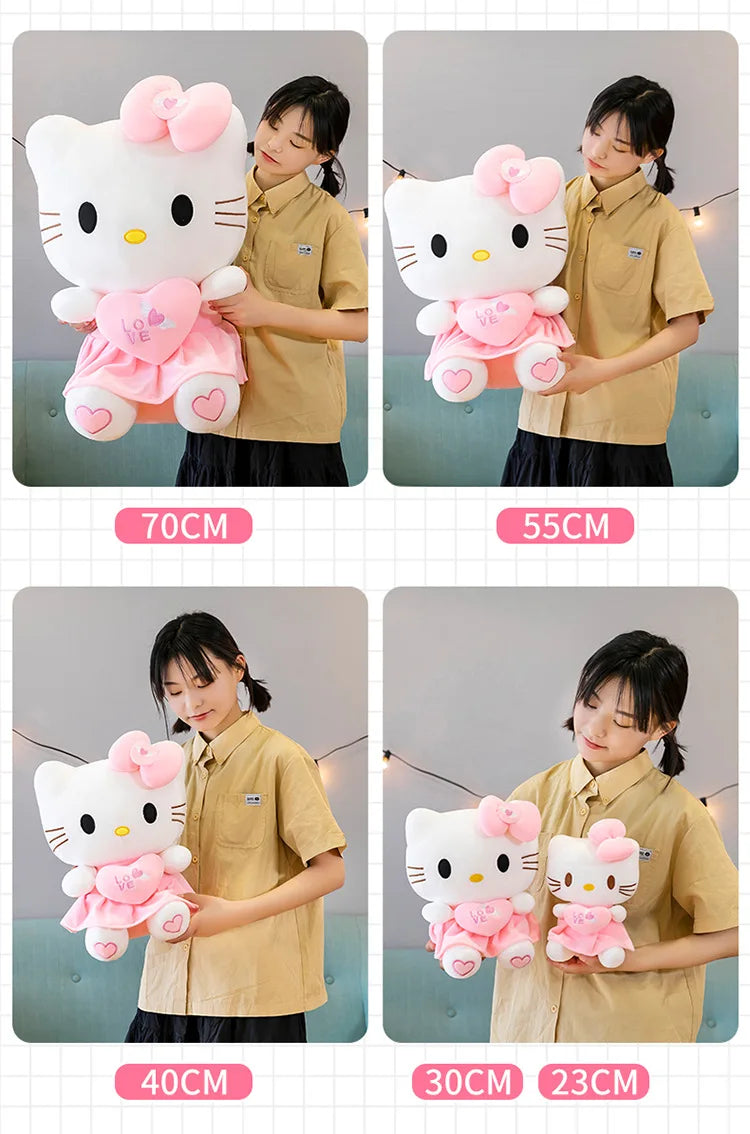 Sanrio Hello Kitty Pink Plush Stuffed Toys Anime Cartoon Plushie Doll Soft Stuffed Pillow Toys For Children Birthday Xmas Gifts