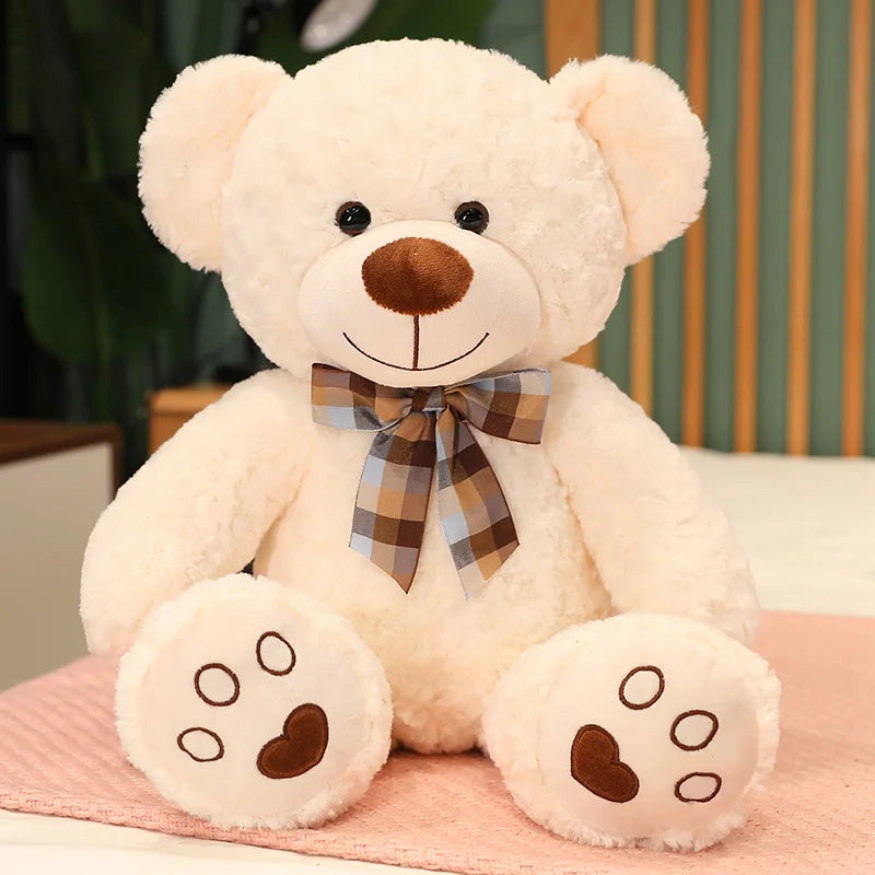 25/35CM Kawaii Teddy Bear Plush Pillow Toys Lovely Bow-Knot Bears Toys Stuffed Soft Animal Dolls Xmas Valentine Gift