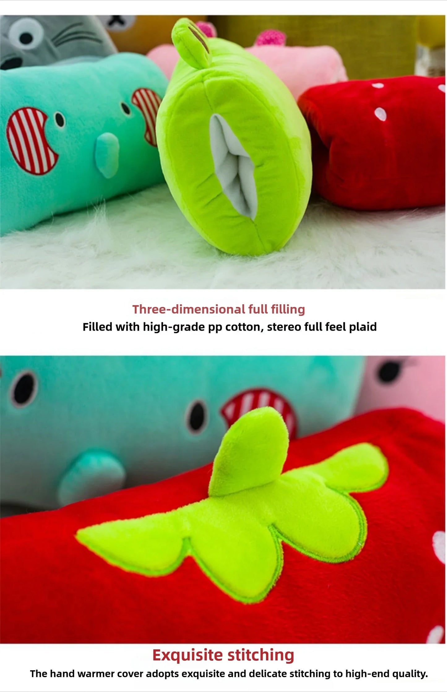 Cute Cartoon Hand Warmer Pillow Soft Stuffed Animal Creative Gift for Kids Nap Cushion Hand warmer  travel neck pillow