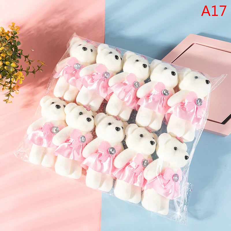 12/10Pcs/Lot Soft Stuffed Bear Plush Toys Mini Teddy Bear Dolls Toy Small Gifts Bag Pendant Teddy Doll