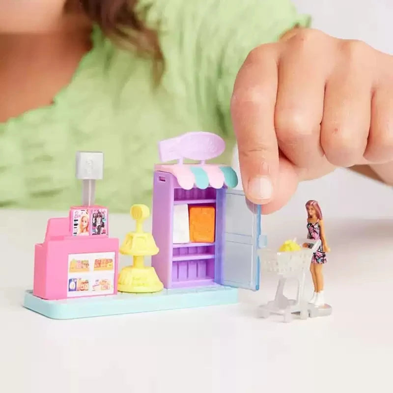 Original Barbie Doll Mini Barbieland Hair Salon Pet Fruit Supermarket Dessert Shop Accessories Dolls for Girls Toy Birthday Gift