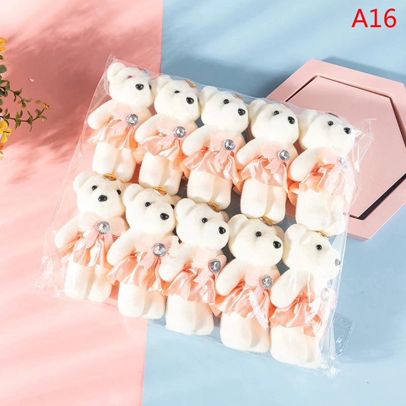 12/10Pcs/Lot Soft Stuffed Bear Plush Toys Mini Teddy Bear Dolls Toy Small Gifts Bag Pendant Teddy Doll