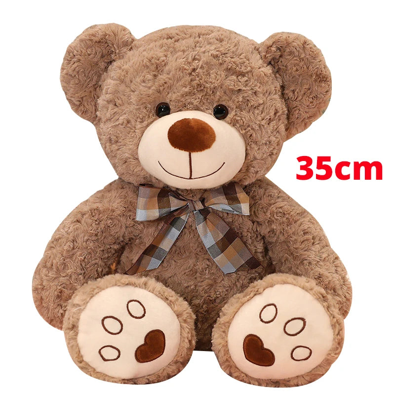 25/35CM Kawaii Teddy Bear Plush Pillow Toys Lovely Bow-Knot Bears Toys Stuffed Soft Animal Dolls Xmas Valentine Gift