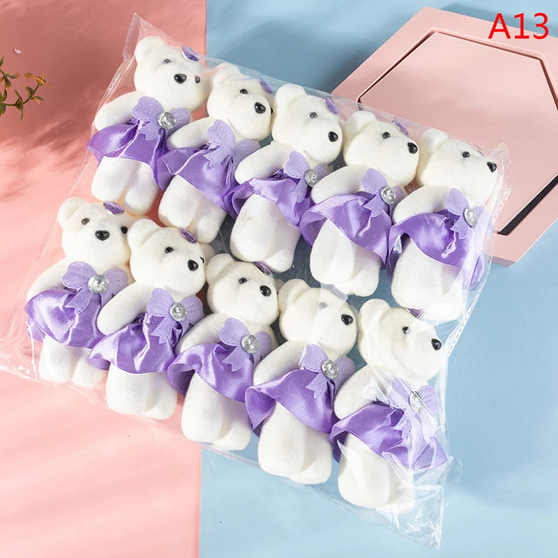 12/10Pcs/Lot Soft Stuffed Bear Plush Toys Mini Teddy Bear Dolls Toy Small Gifts Bag Pendant Teddy Doll