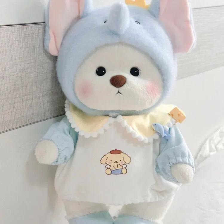 High Quality Handmade Teddy Bear Plush Toy Change Dress Cloth Girl Hug Cuddly Plushie Doll for Girlfriend Christmas Gift
