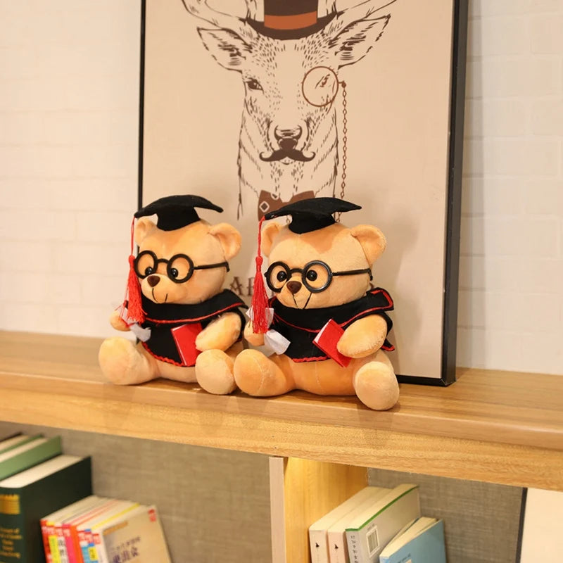 1pc 18/23cm Cute Dr. Bear Plush Toy Stuffed Soft Kawaii Teddy bear Animal Dolls Graduation Gifts for Kids Children Girls