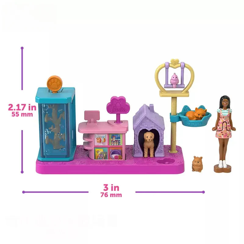 Original Barbie Doll Mini Barbieland Hair Salon Pet Fruit Supermarket Dessert Shop Accessories Dolls for Girls Toy Birthday Gift