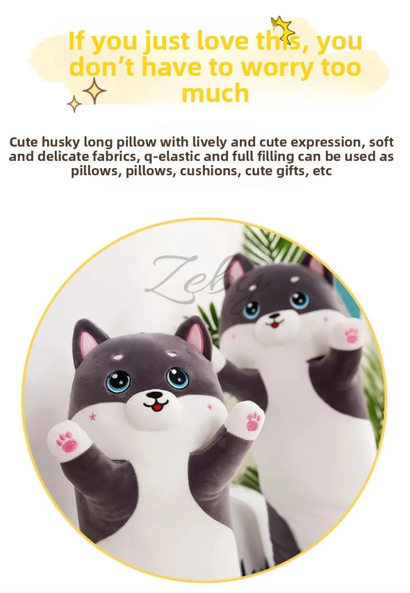 Lovely Husky Side Sleeping Body Pillow 50-150cm Bed Sofa Home Decorative Long Pillow Classmate Friend Birthday Present Cute Gift