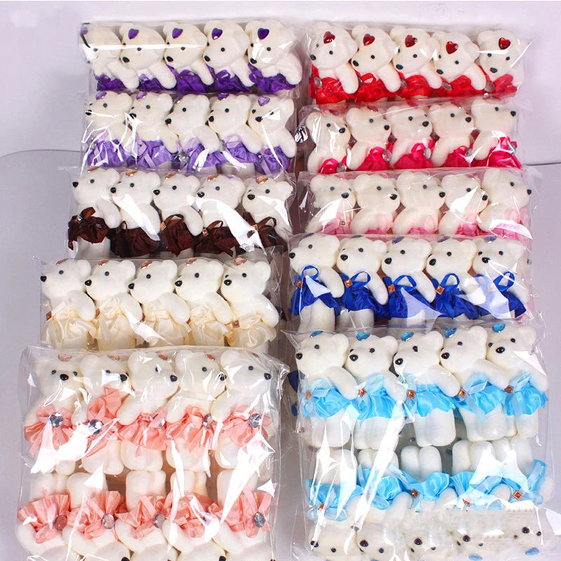 12/10Pcs/Lot Soft Stuffed Bear Plush Toys Mini Teddy Bear Dolls Toy Small Gifts Bag Pendant Teddy Doll
