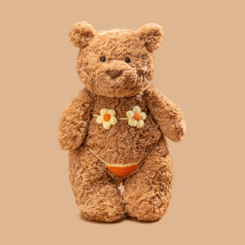 Ins Hot Sale Funny Cute Teddy Bear Soft Doll Bartholomew Bear Doll Brown Bikini Bear Plush Soothing Stuffed Toys Advent Gifts