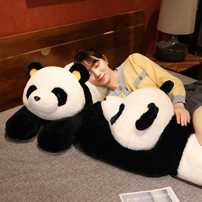 60cm-120cm Giant Panda Plush Toys Soft Sleep Pillow Cartoon Animal Bear Stuffed Baby Doll Classic Kids Birthday Christmas Gifts
