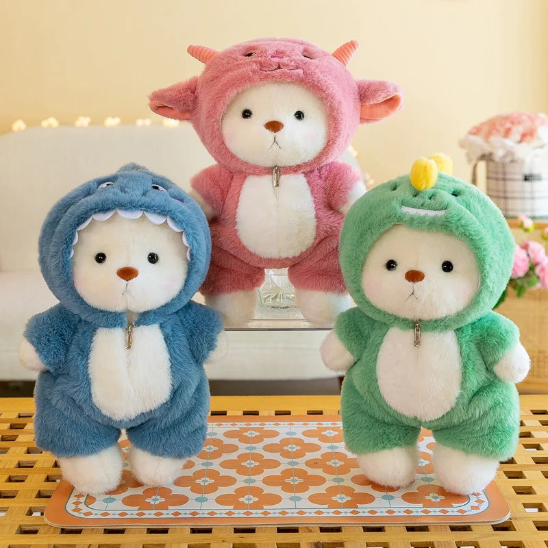 Kawaii Bear Plush Toy stuffed Animals Teddy Bear Wear Suit Soft Doll Birthday Christmas Gifts for Boy Girl