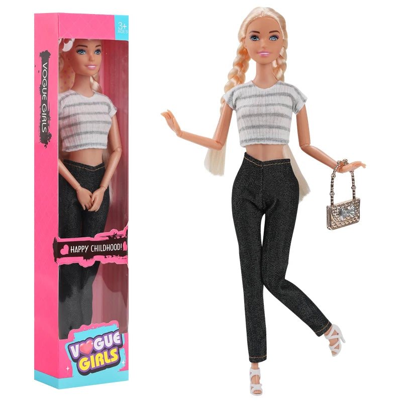 1/6 Barbi Doll Toy Fashionable And Trendy Cross Dressing Girls 30cm Barbies Full Set With Clothes for Education Birthday Gift