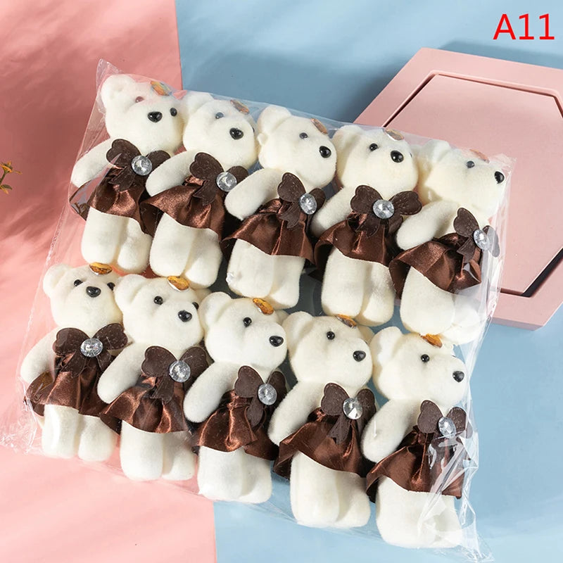 12/10Pcs/Lot Soft Stuffed Bear Plush Toys Mini Teddy Bear Dolls Toy Small Gifts Bag Pendant Teddy Doll