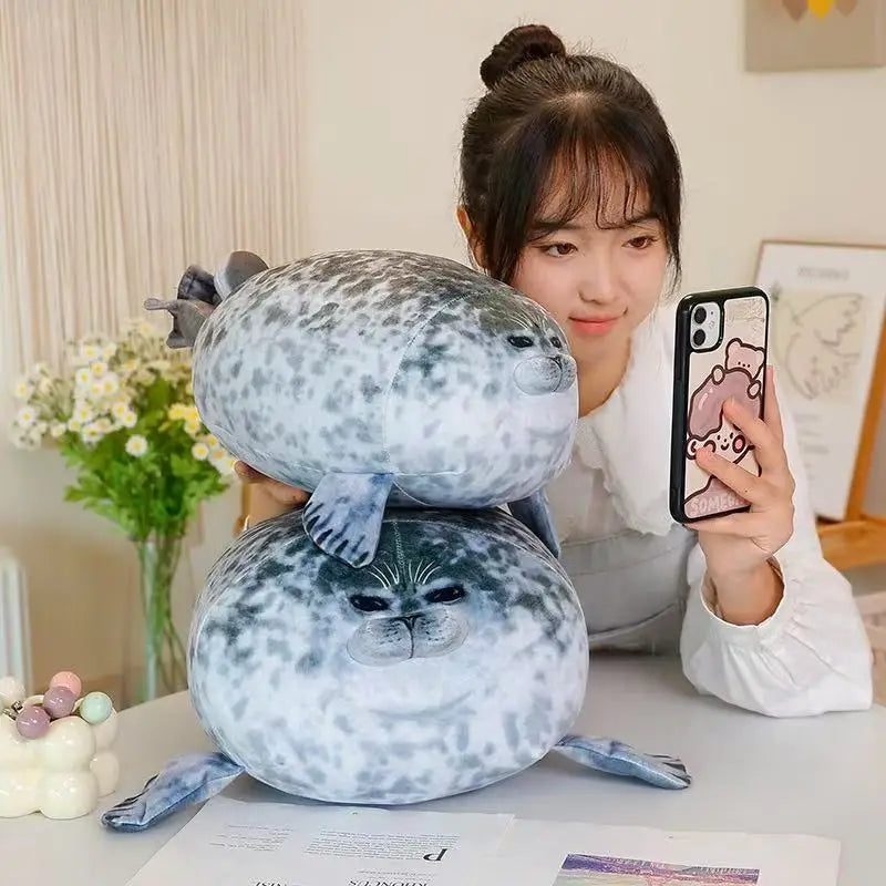 20/30/40/50 cm New Simulation Mother and Child Seal Doll Plush Toy Cartoon Anime Cute Pillow Children's Birthday Gift Doll