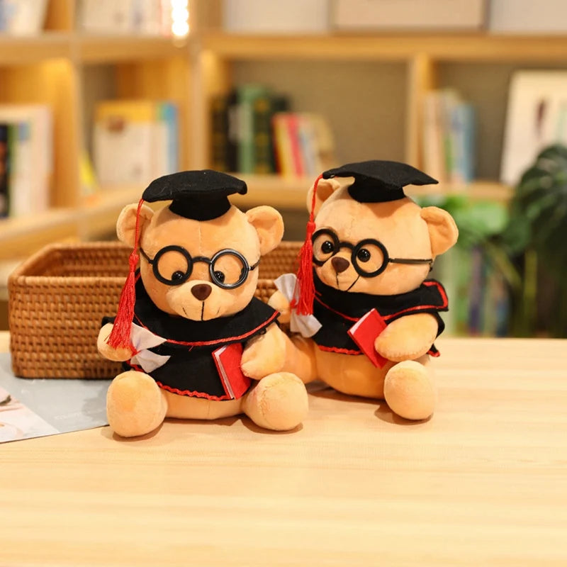 1pc 18/23cm Cute Dr. Bear Plush Toy Stuffed Soft Kawaii Teddy bear Animal Dolls Graduation Gifts for Kids Children Girls