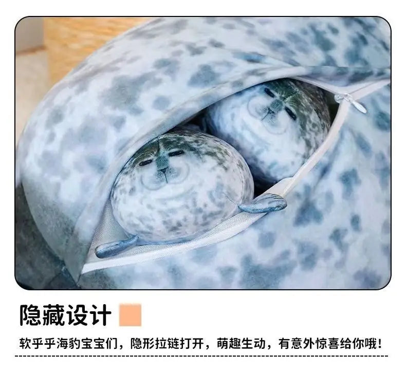 20/30/40/50 cm New Simulation Mother and Child Seal Doll Plush Toy Cartoon Anime Cute Pillow Children's Birthday Gift Doll